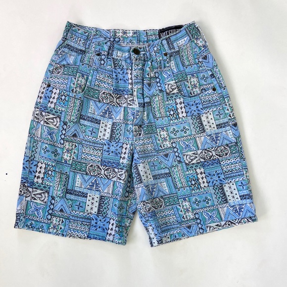 Pants - Vintage Abstract High Waist Shorts